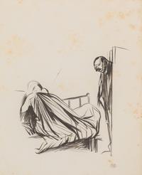Jean-Louis Forain, (French, 1852-1931), A group of four works: Woman with a Candle, Woman with Fan, Untitled, and Untitled