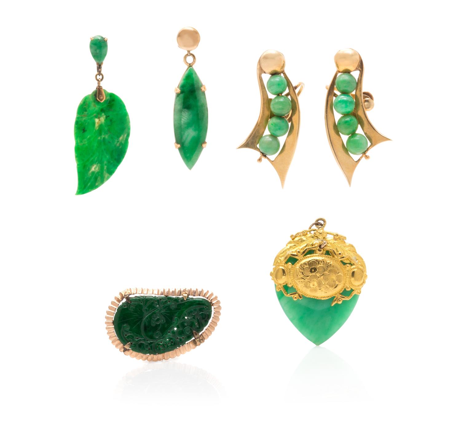 GOLD AND JADEITE JADE JEWELRY