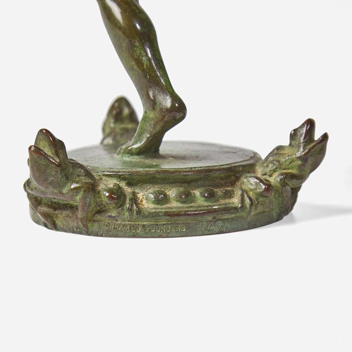 Bonnie MacLeary (American, 1886-1971) Two Miniature Works: Child Pinched by Crab and Child with Frogs, Gorham Co. Founders (founded 1831), Providence, RI, early 20th century