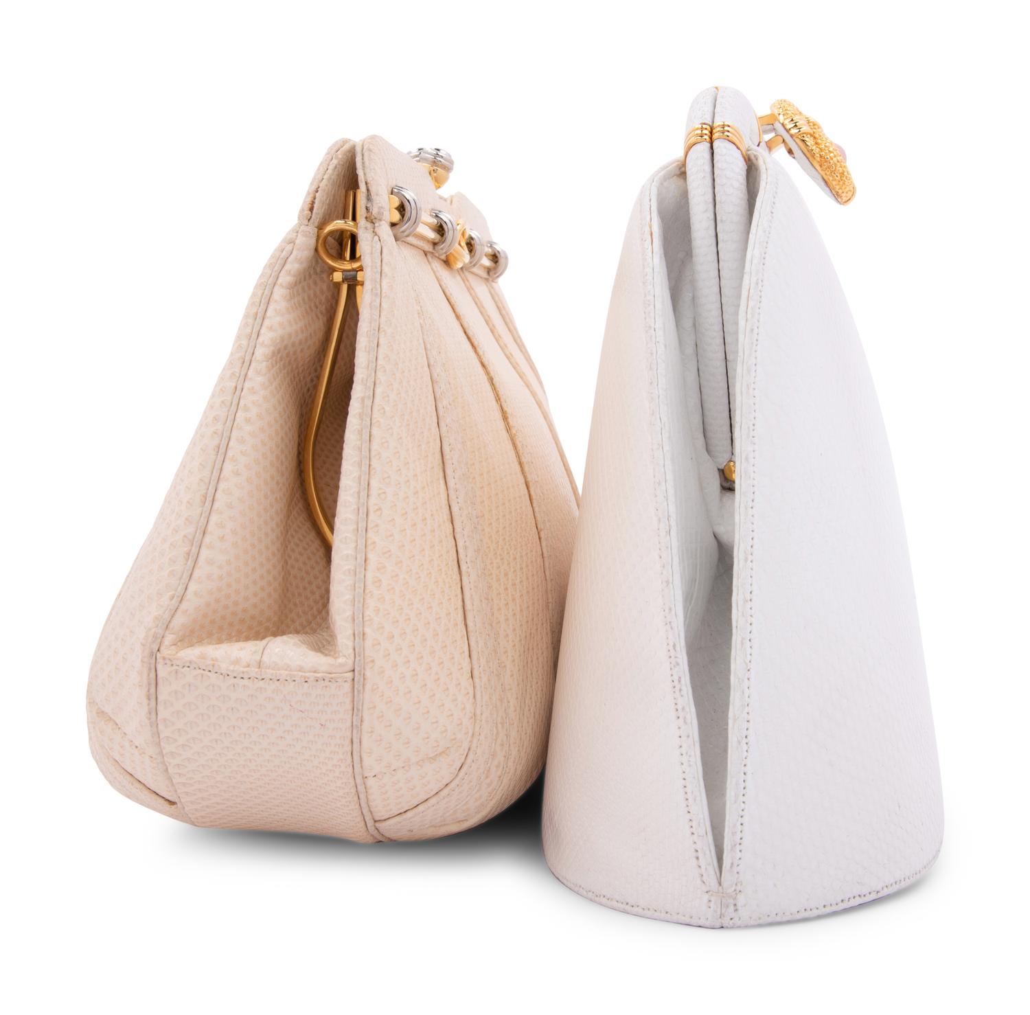 Two Judith Leiber Exotic Skin Clutches