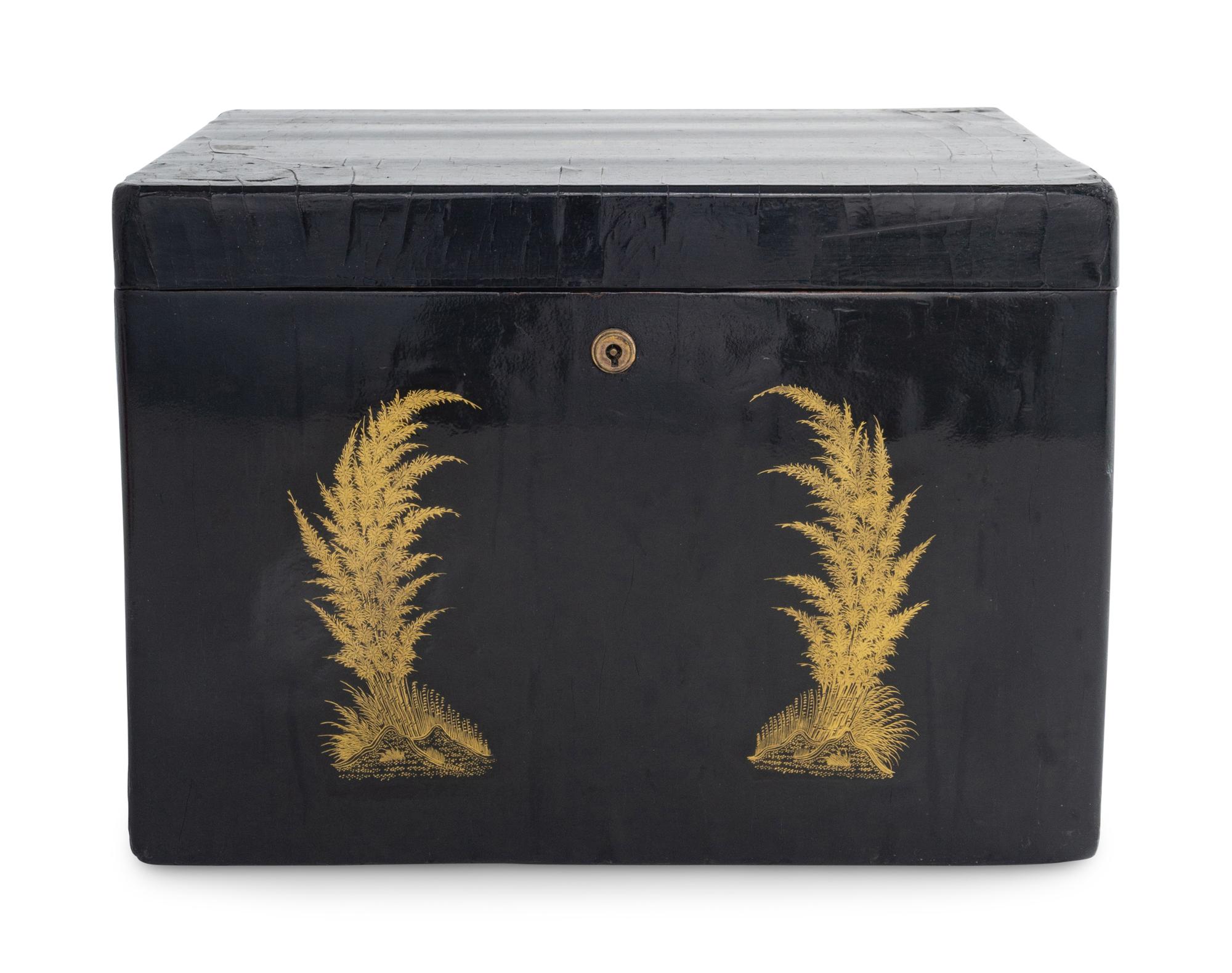 A Japanese Export Lacquer Humidor or Tea Caddy