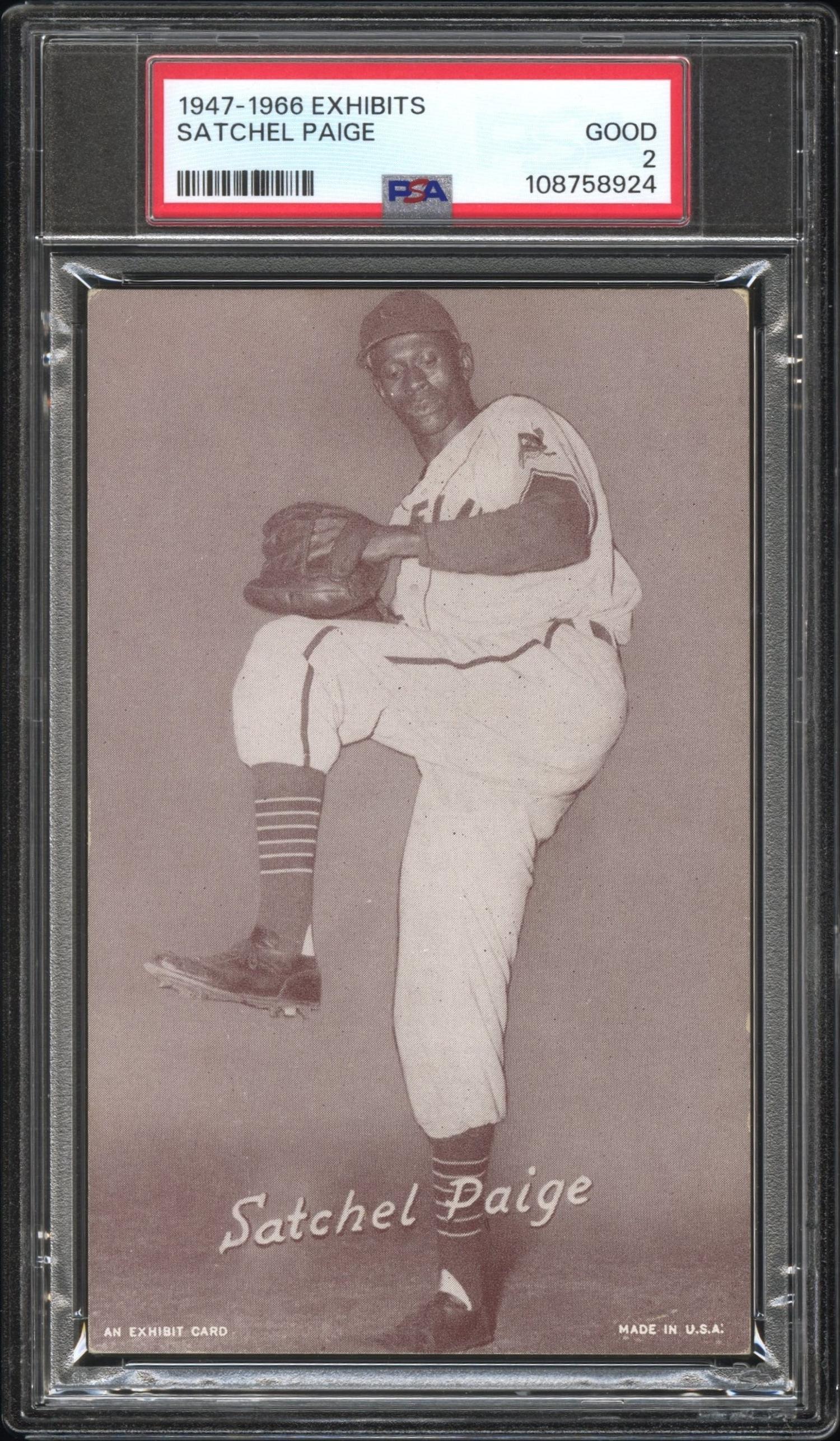 A 1947-66 Exhibits Satchel Paige Baseball Card (PSA 2 GOOD)