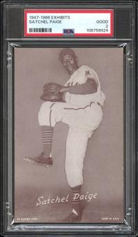 A 1947-66 Exhibits Satchel Paige Baseball Card (PSA 2 GOOD)