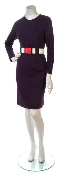 A Chanel Purple Knit Fitted Dress,