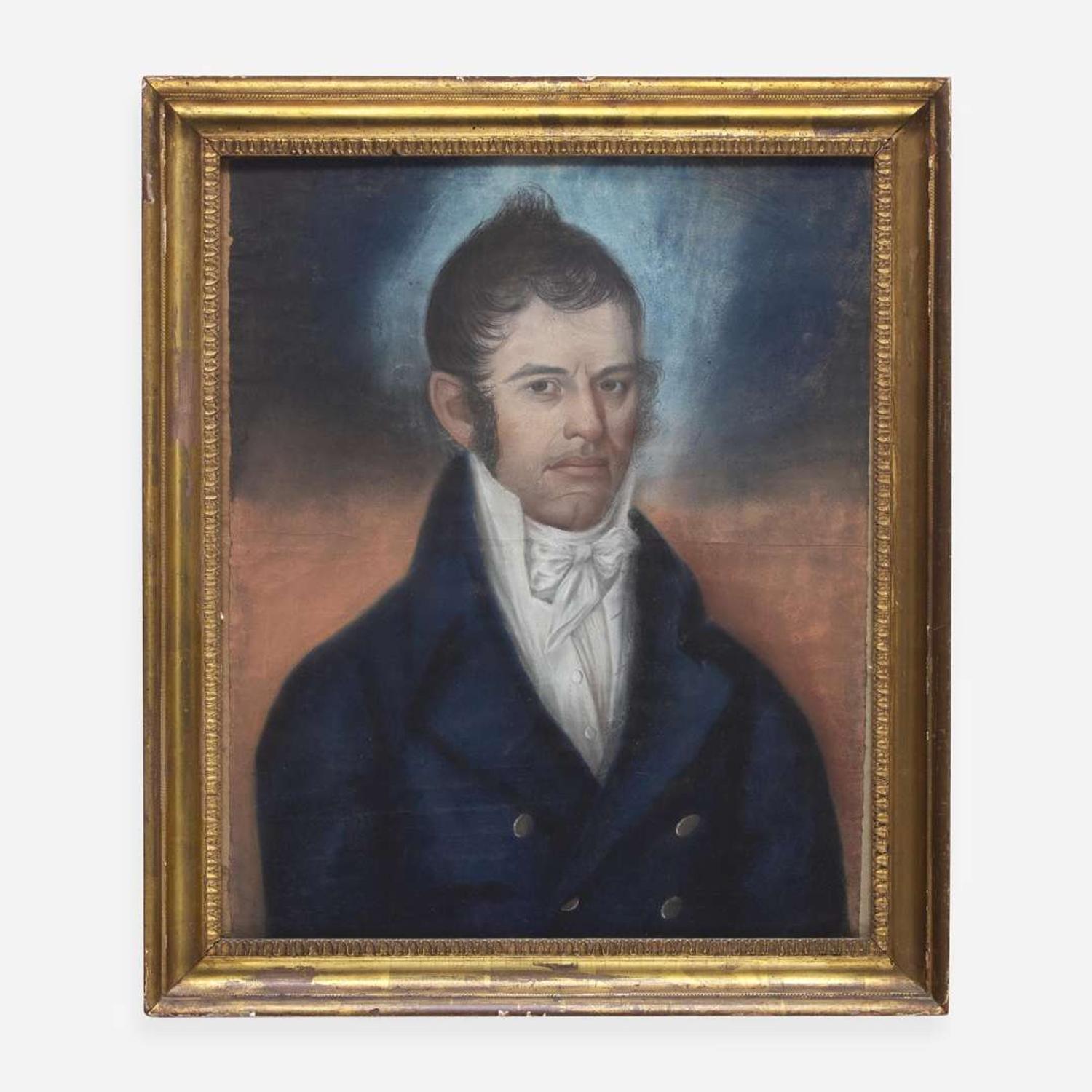 Attributed to James Martin (English, active mid-Atlantic states 1794-1820) A Pair of Portraits: A Young Lady and Gentleman