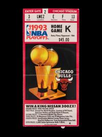 A 1993 Chicago Bulls vs. Phoenix Suns NBA Finals Game 5 Ticket Stub (Michael Jordan's Last Game At Chicago Stadium)