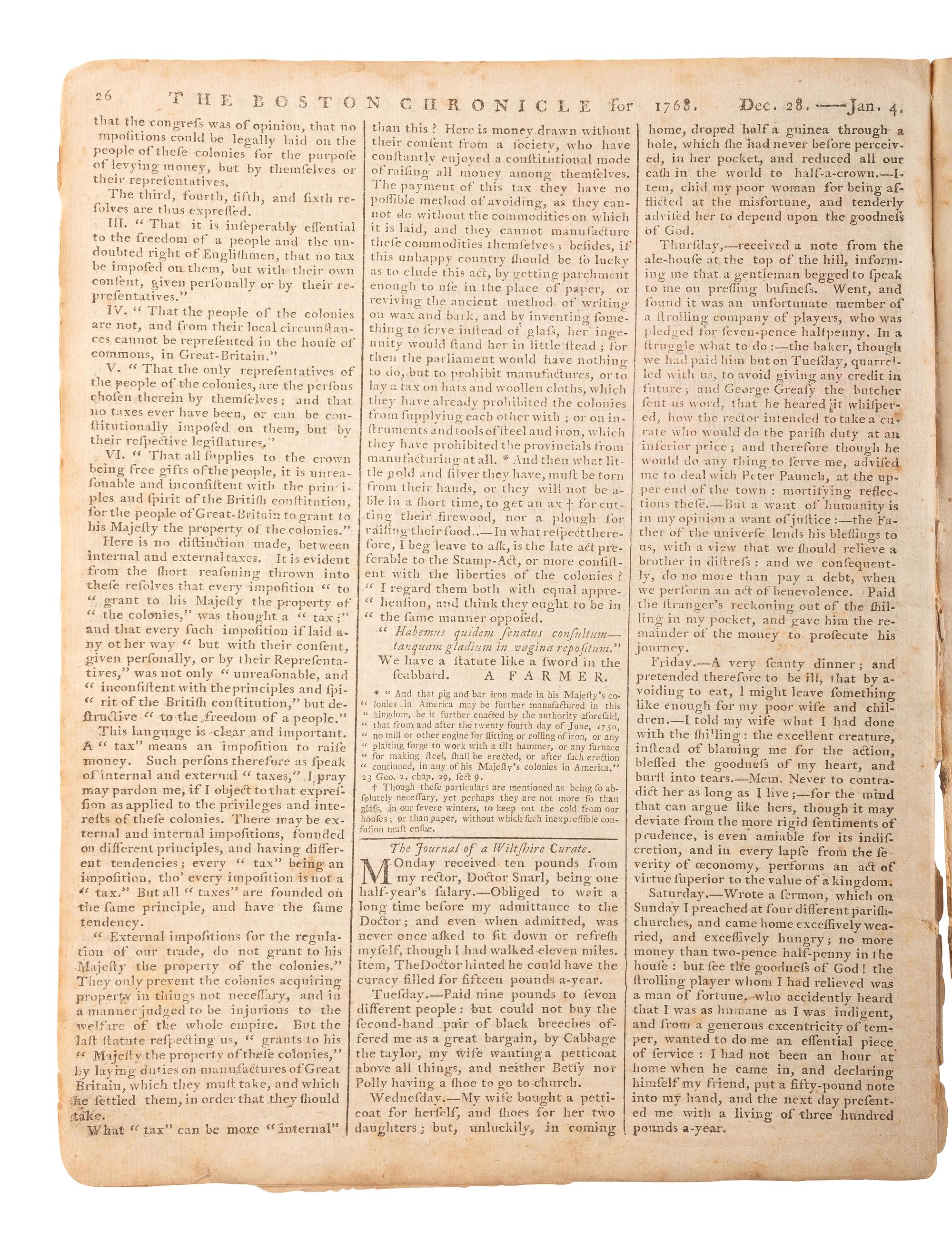 [PRE-REVOLUTIONARY WAR].