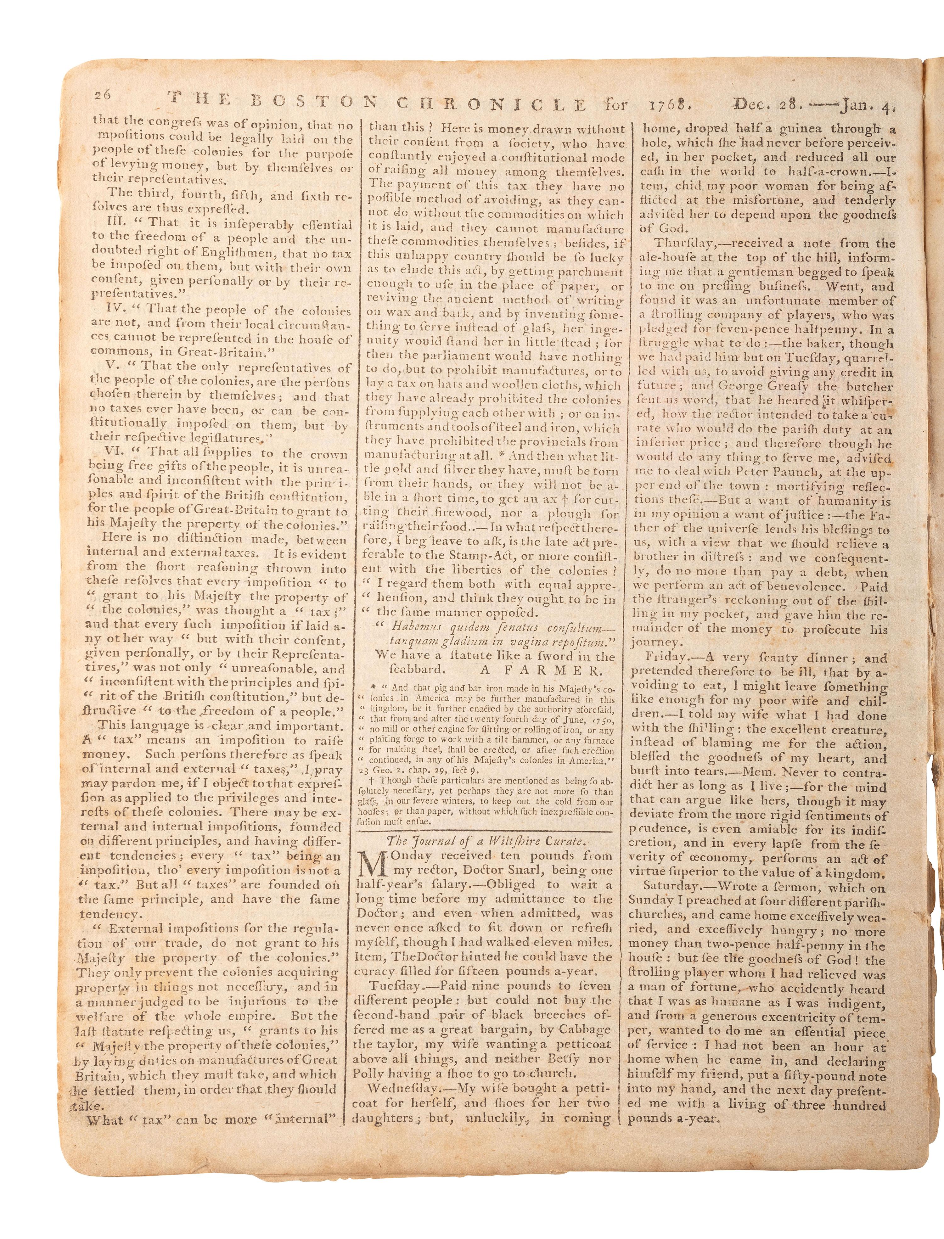 [PRE-REVOLUTIONARY WAR].