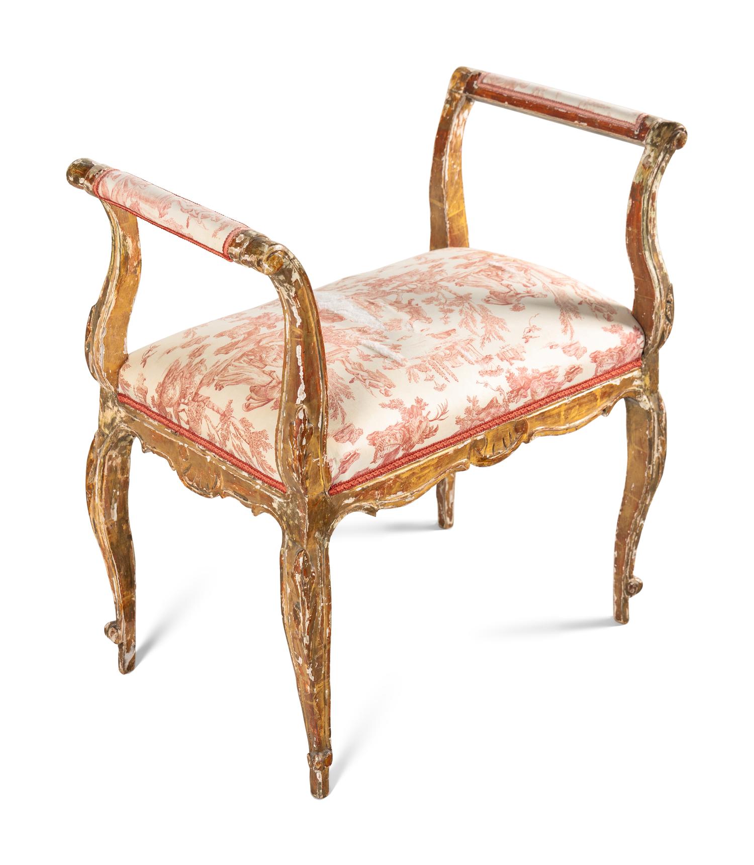 A Continental Giltwood Window Bench