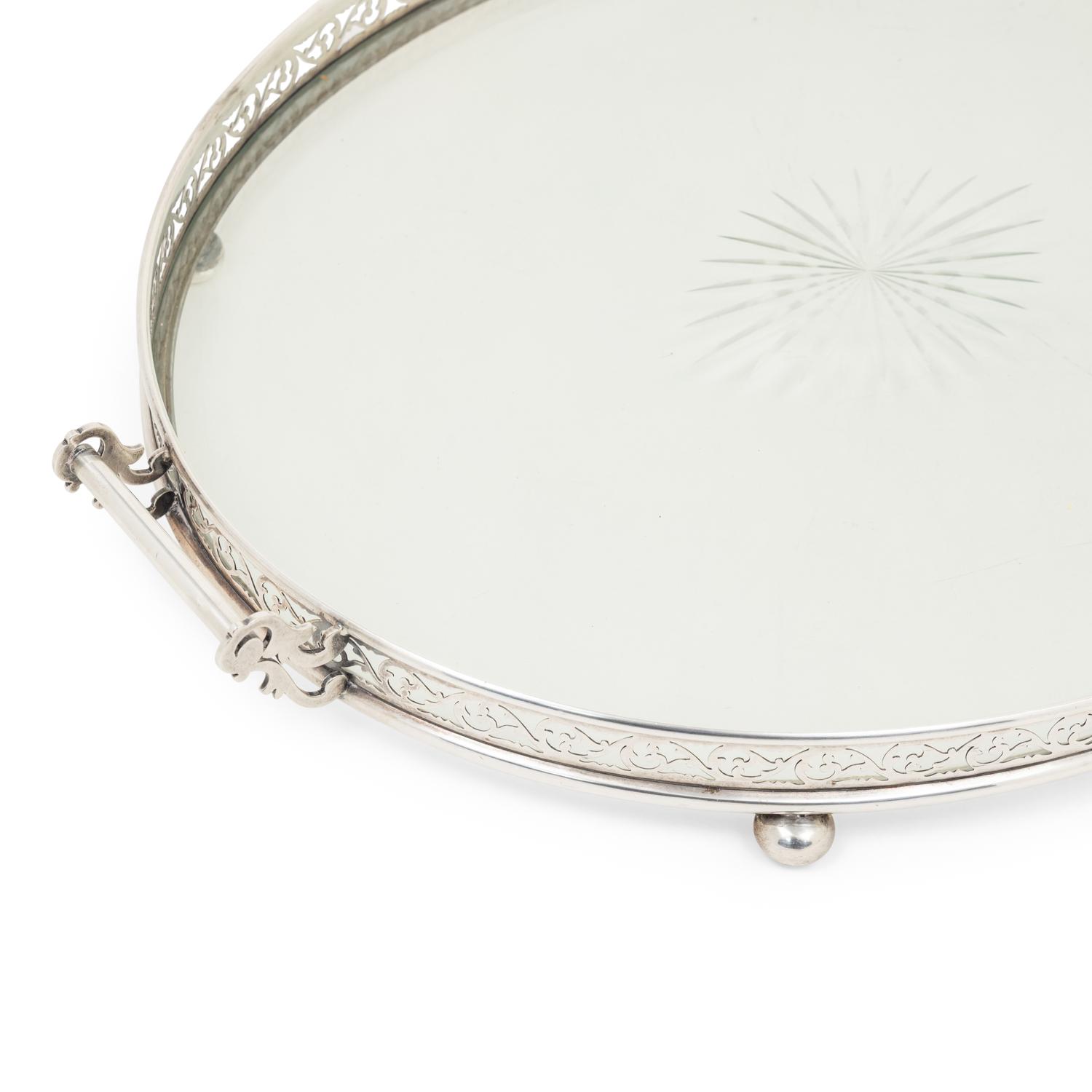 An American Silver Mounted Cut Glass Tray