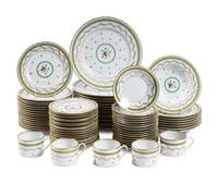 A Limoges Vieux Paris Vert Porcelain Dinner Service