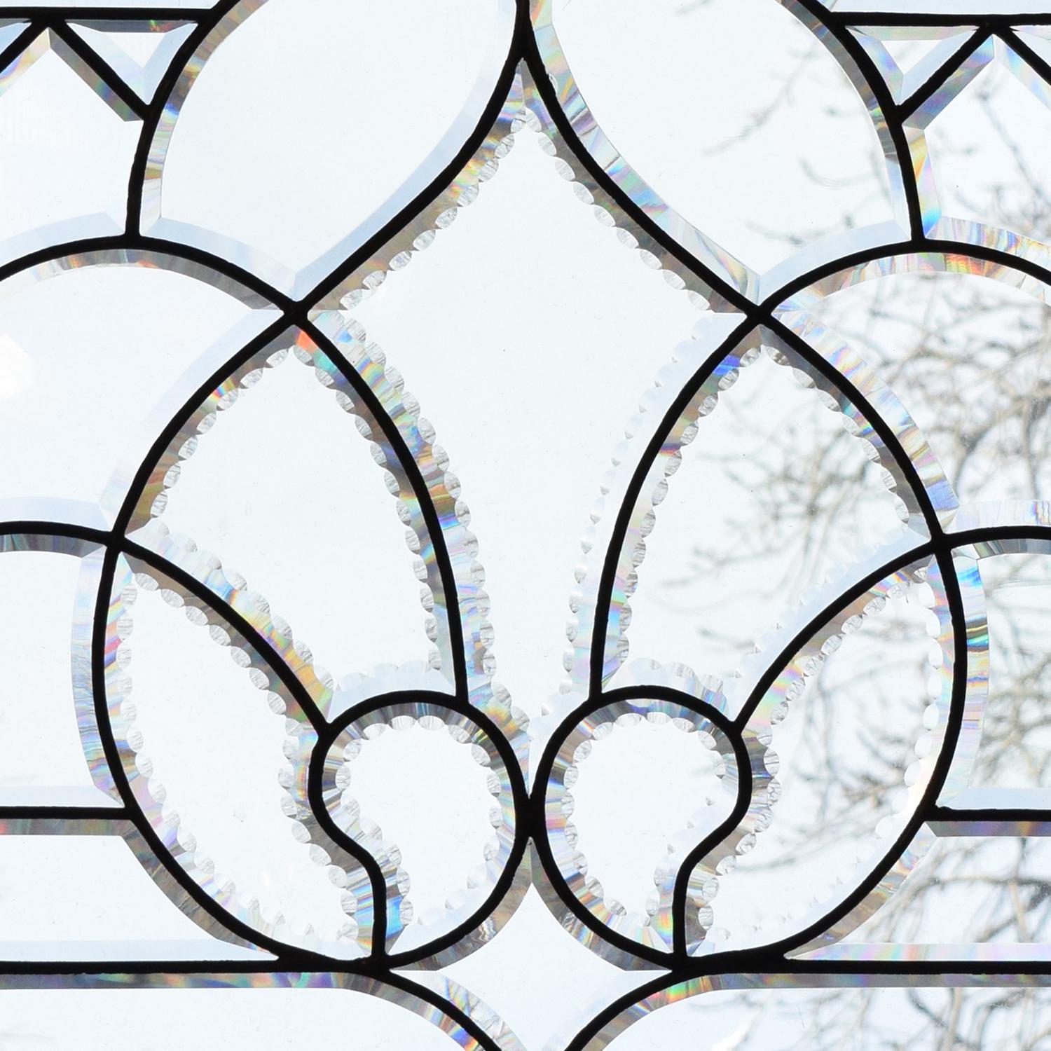 A Leaded Glass Window 43.5: W x 2" D x 27.5" H — United States, 19th/20th Century