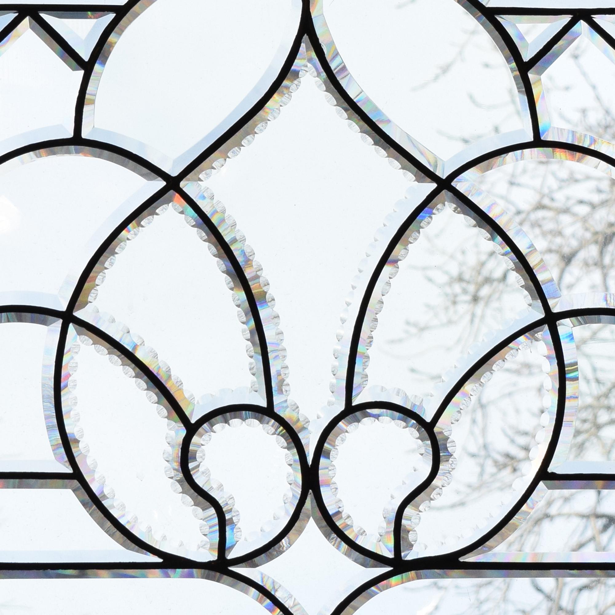 A Leaded Glass Window 43.5: W x 2" D x 27.5" H — United States, 19th/20th Century
