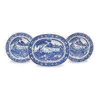 Three Chinese Export Porcelain Blue and White Hunt Scene Tablewares