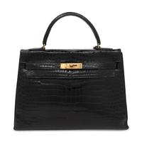 Vintage Hermès, Kelly 32 in Noir Alligator