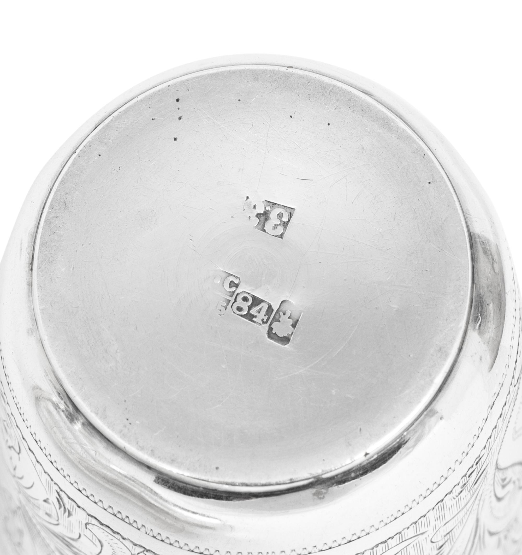 A Group of Nine Russian Silver Tumblers