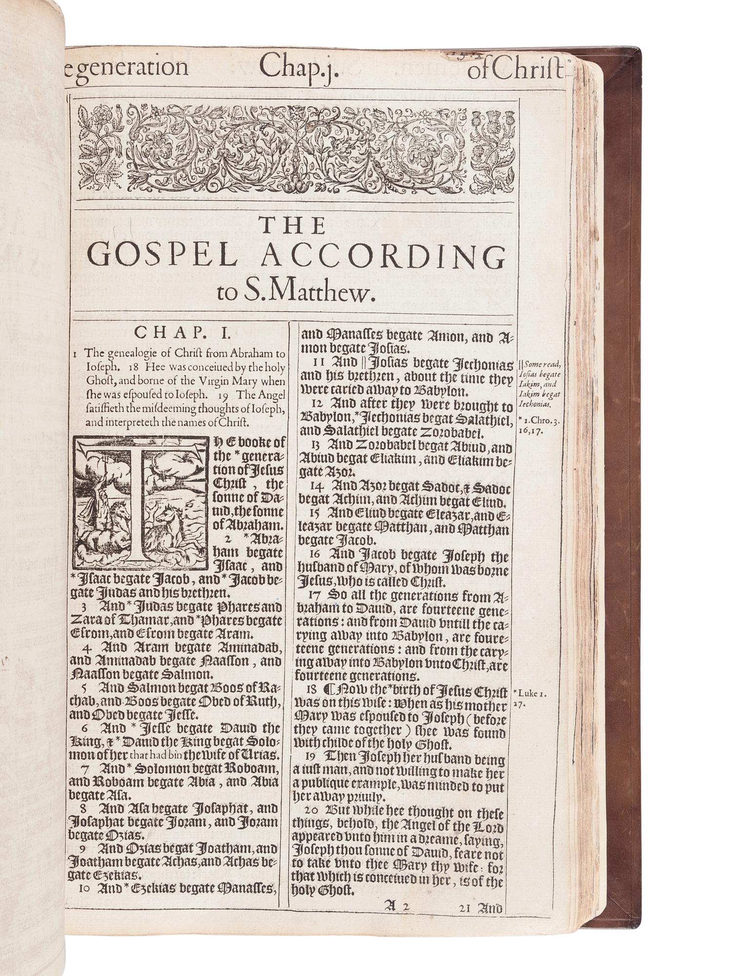 [BIBLE, in English]. The Holy Bible, Conteyning the Old Testament, and the New … London: Robert Barker, 1611.