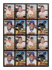 A Group of 29 Uncut Sheets of Signed Classic Baseball Club Cards (Williams, Robinson, Banks, Stargell),