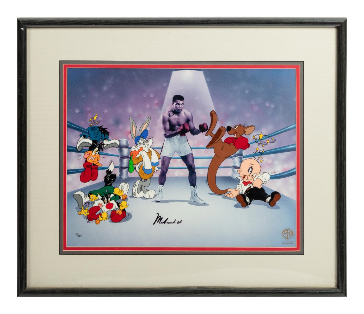 A Muhammad Ali Signed Autograph "The Greatest" Warner Brothers Limited Edition Animation Cel,
