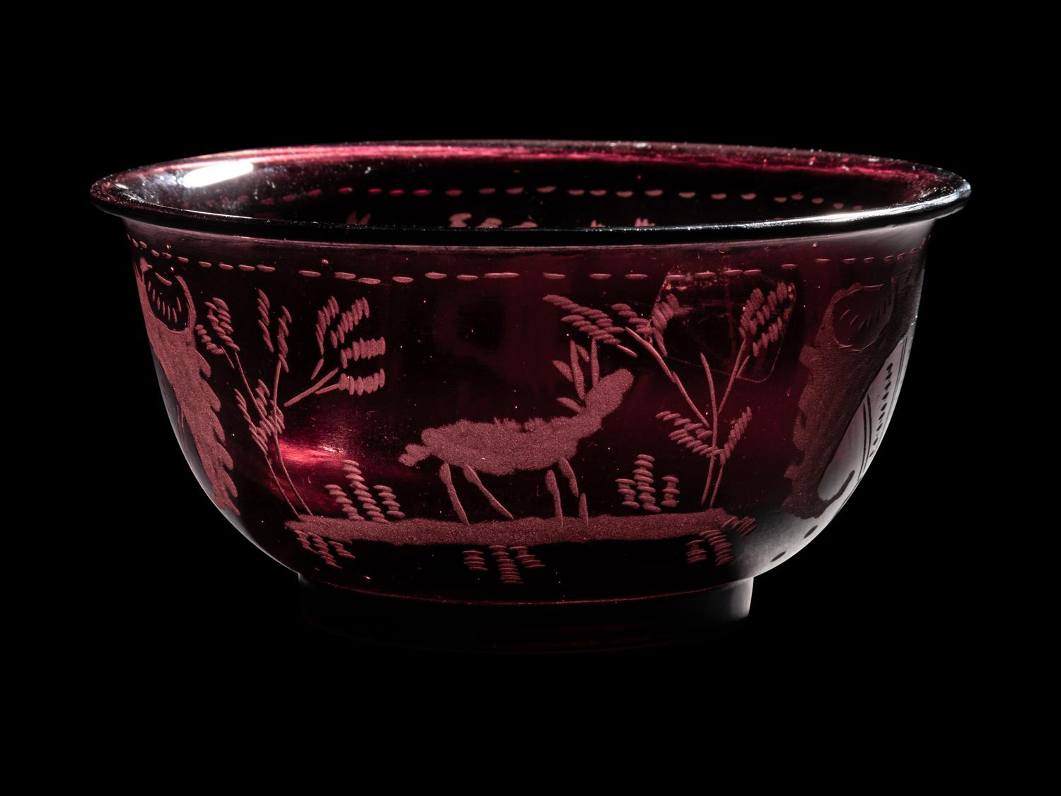 A Chinese Ruby-Red Peking Glass Bowl
