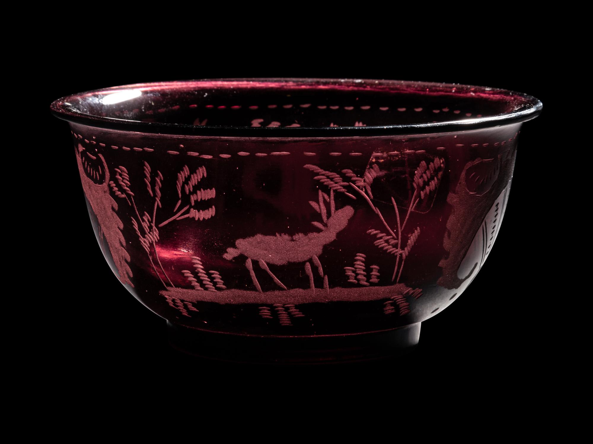 A Chinese Ruby-Red Peking Glass Bowl