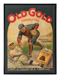 An Old Gold Cigarettes Cut Out Lithograph Advertisement