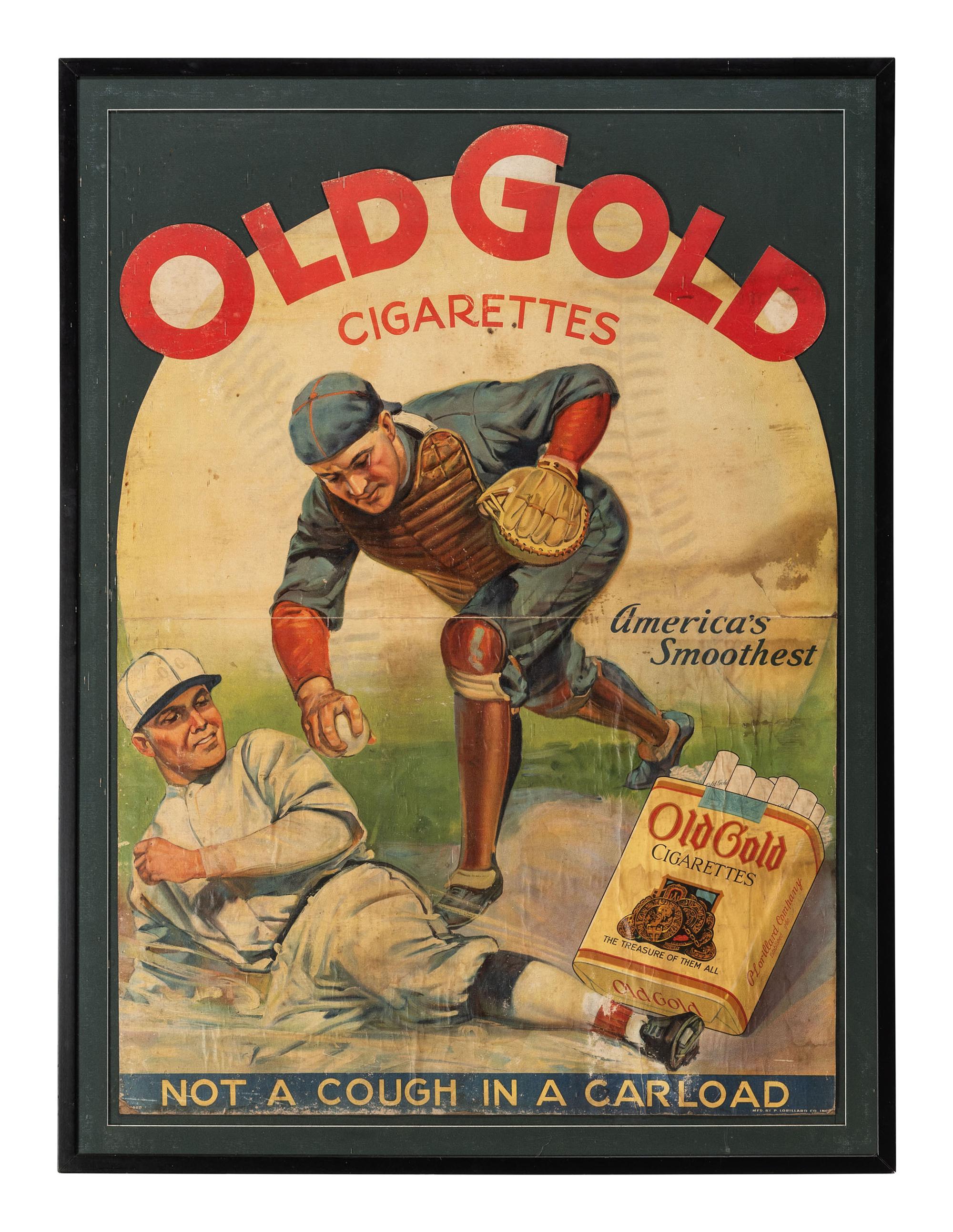 An Old Gold Cigarettes Cut Out Lithograph Advertisement
