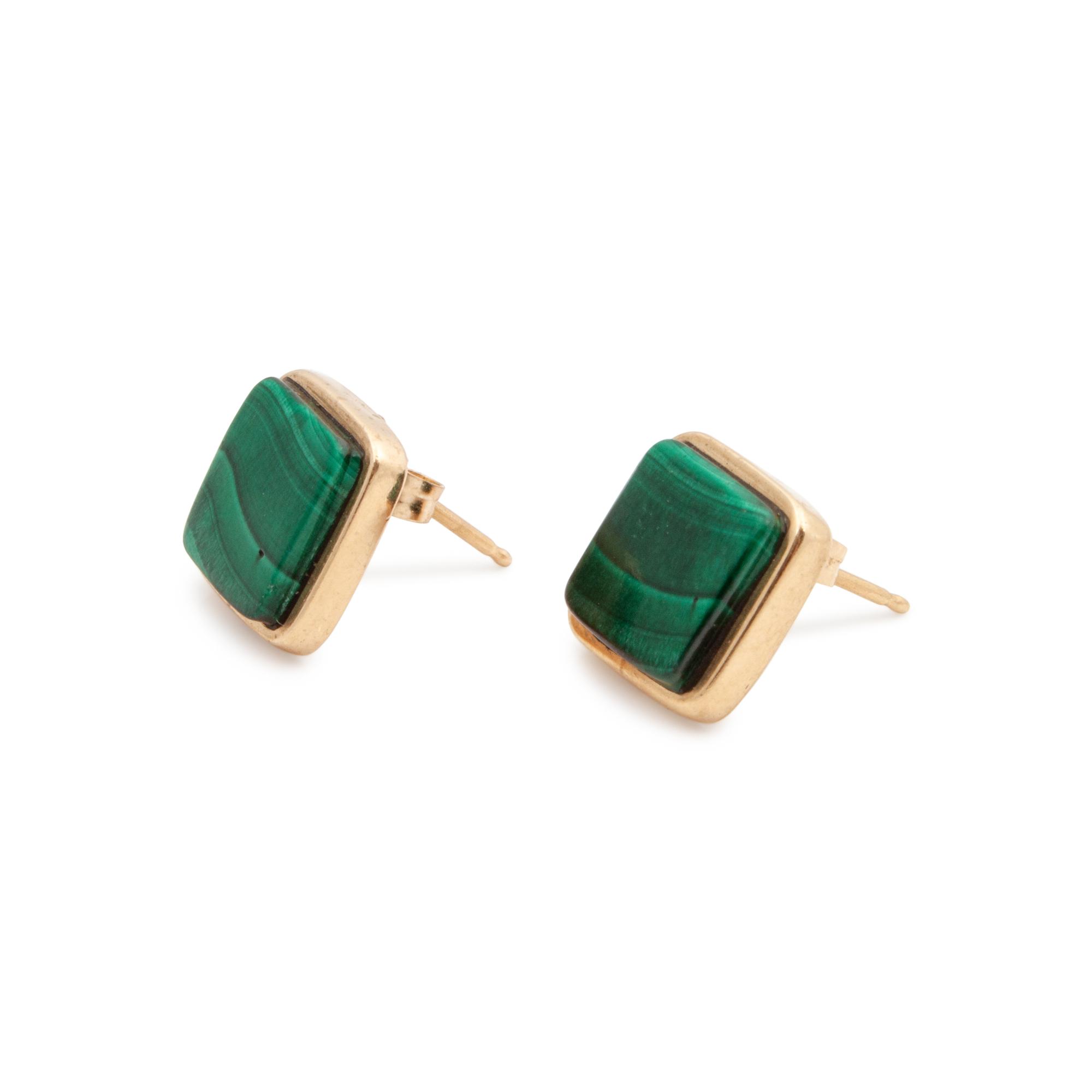 Yellow Gold and Malachite Earrings Lot is located and will ship from Denver, Colorado.