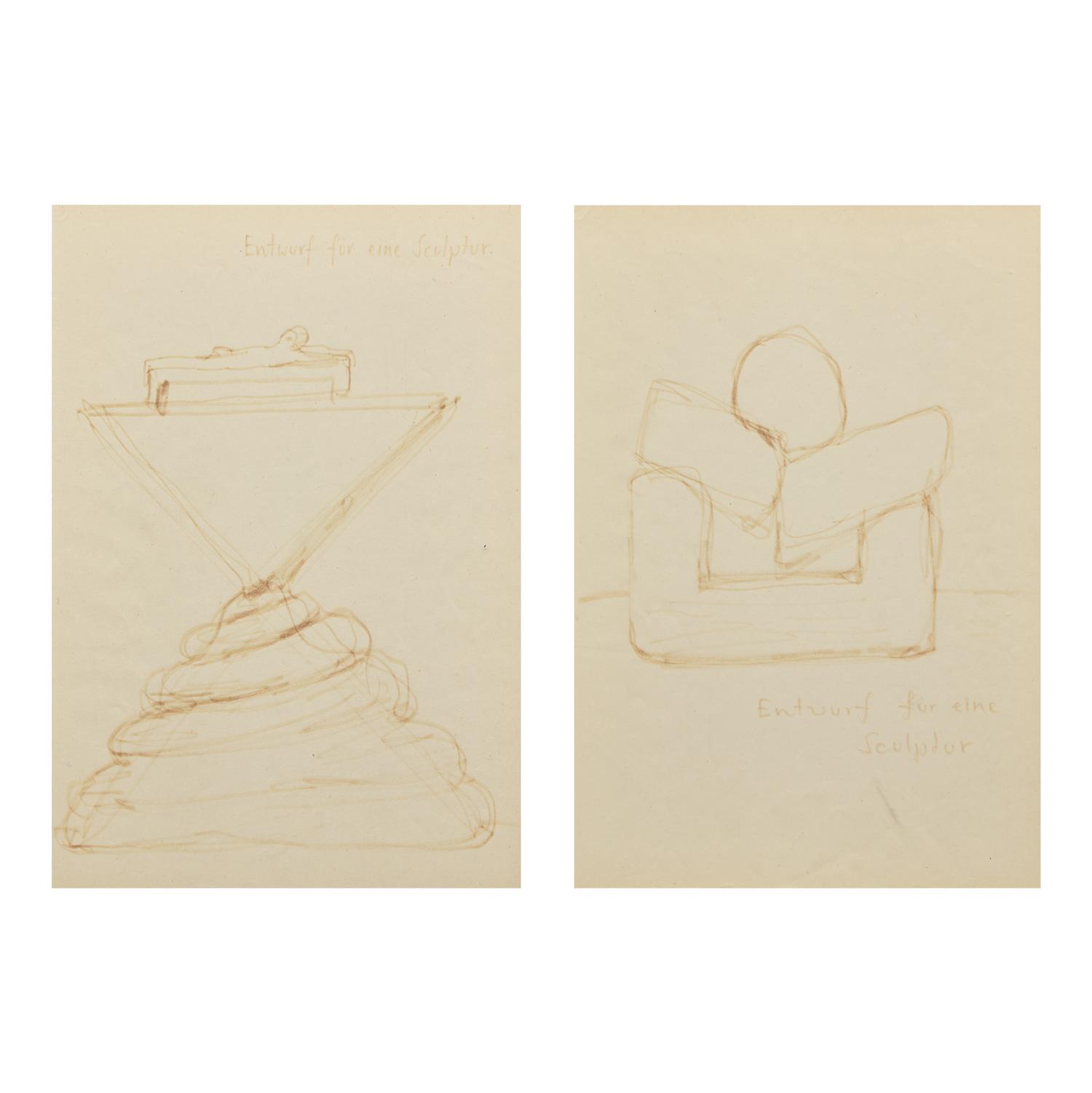 A.R. Penck (German, 1939-2017) — Entwurf fur eine Sculptur, 2 works