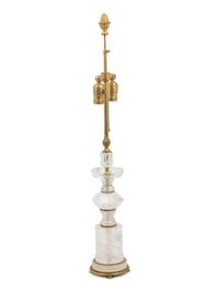 A Gilt Metal Mounted Rock Crystal Table Lamp