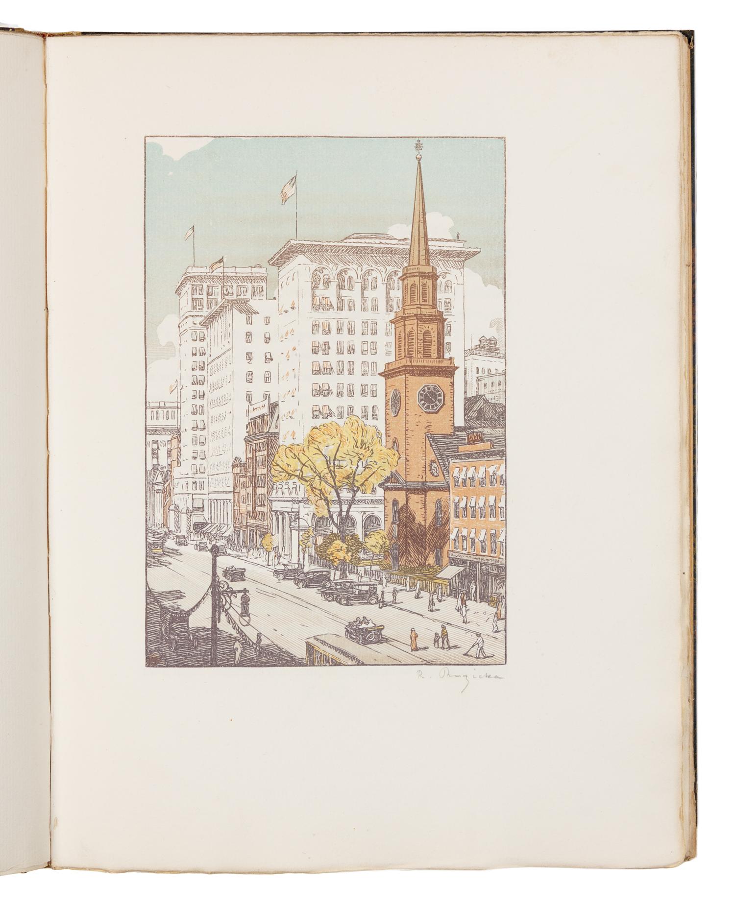 RUZICKA, Rudolph (Illustrator) -- EATON, Walter Prichard. Newark: a Series of Engravings on Wood by Rudolph Ruzicka. 1917.