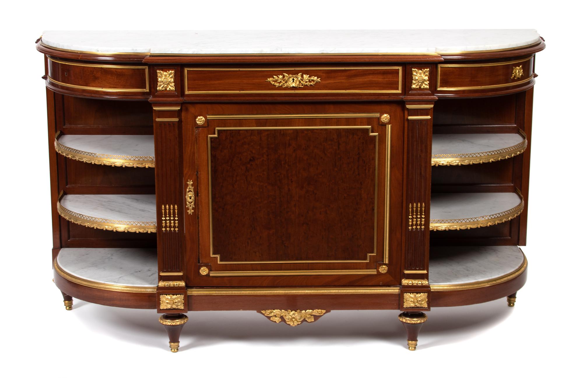 A Louis XVI Style Partially Ebonized and Bronze Mounted Side Cabinet Height 40 x width 68 x depth 21 inches. — EARLY 20TH CENTURY