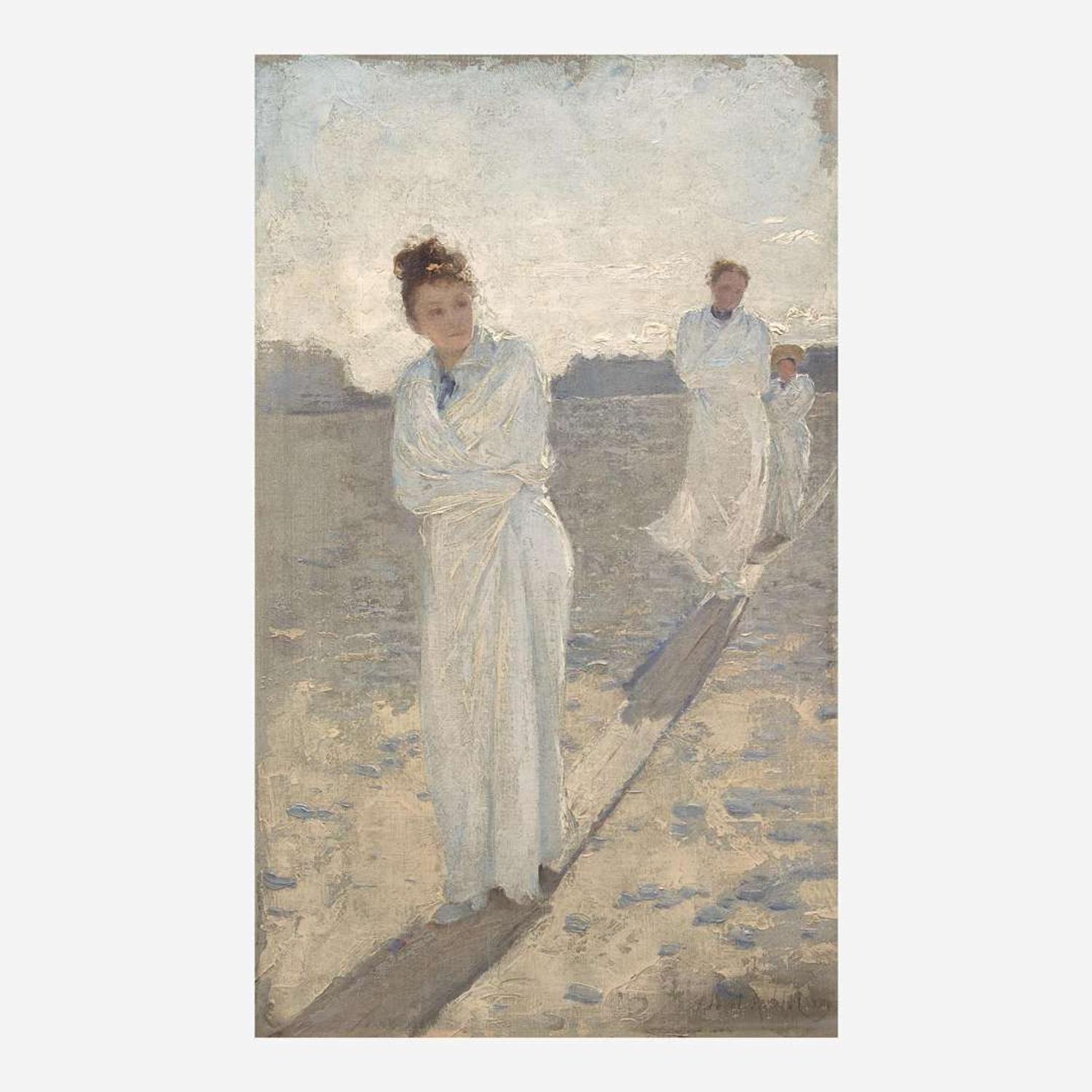 Albert Aublet (French, 1851–1938) Three Girls on a Beach