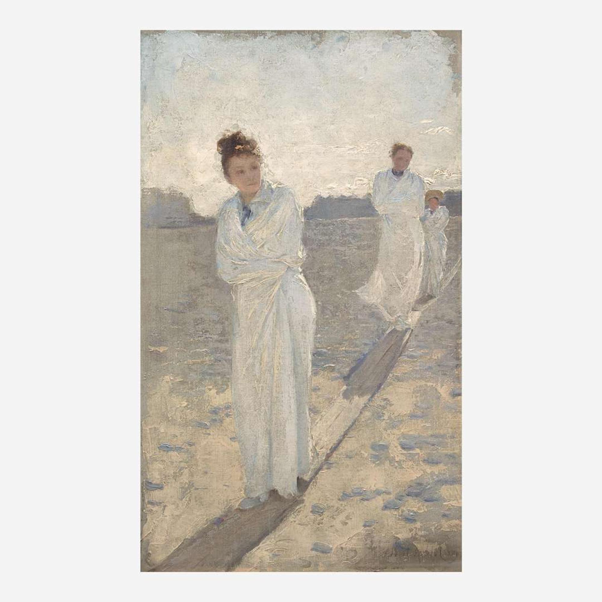 Albert Aublet (French, 1851–1938) Three Girls on a Beach