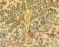 A silk pictorial rug, probably from Hereke, Turkey, 20th century