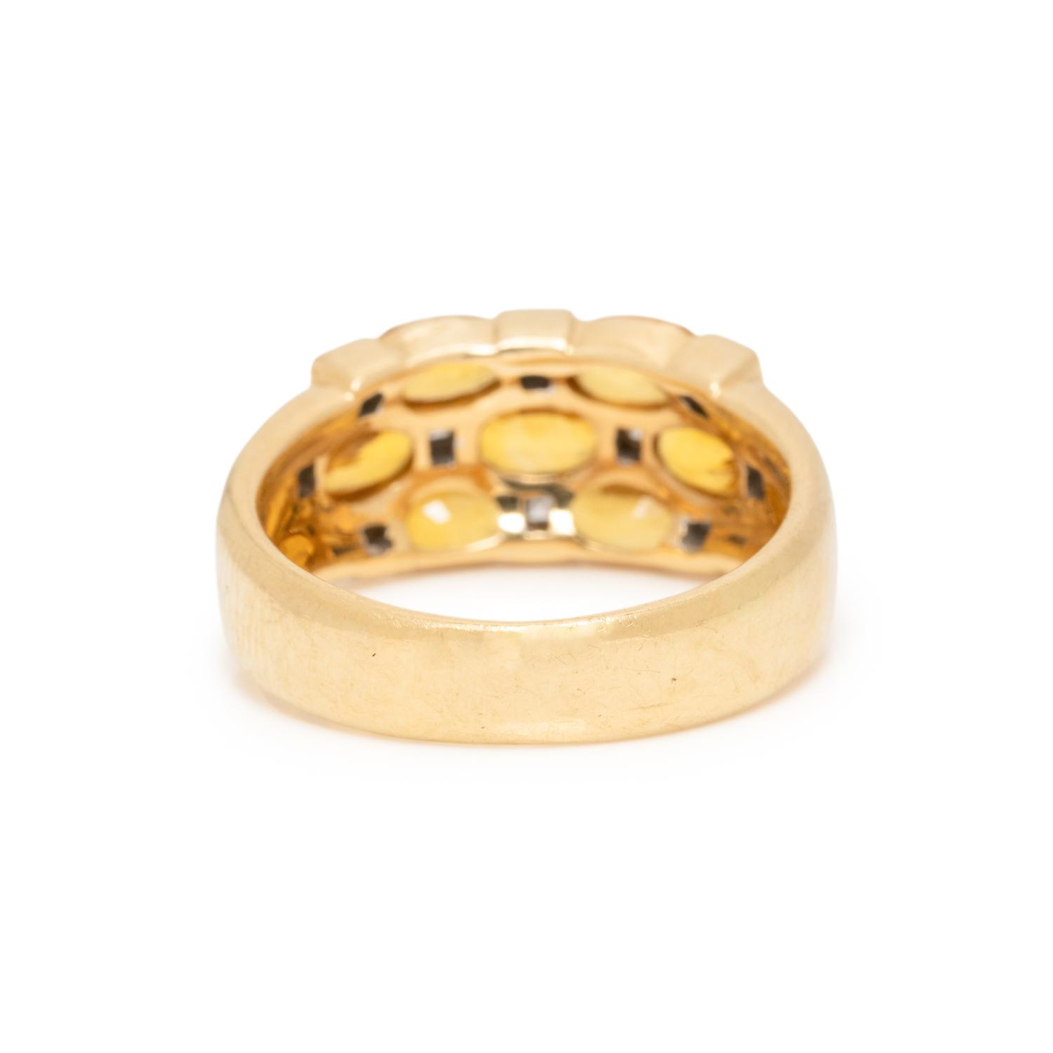 YELLOW GEMSTONE AND DIAMOND RING