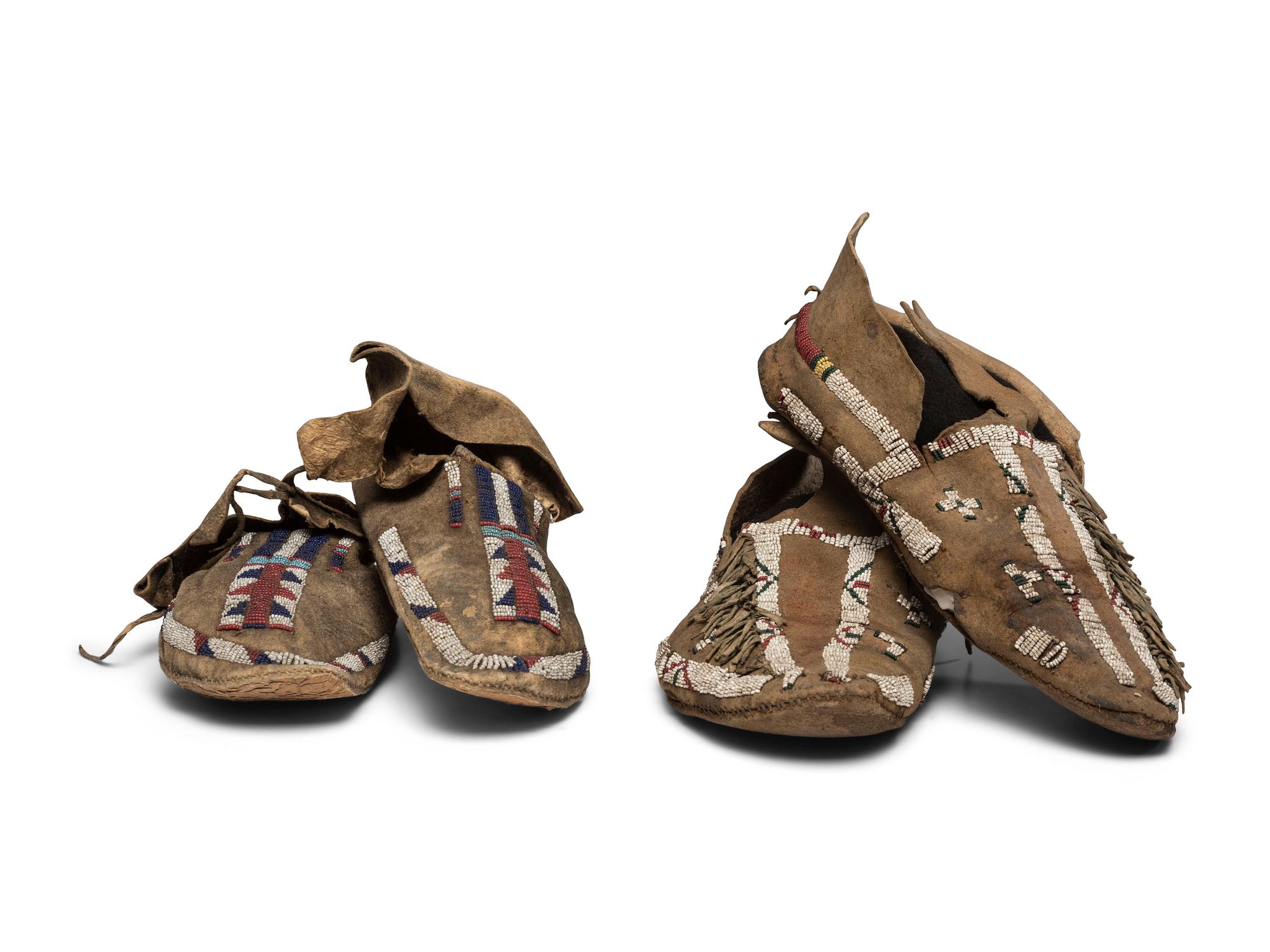 Cheyenne Beaded Hide Moccasins