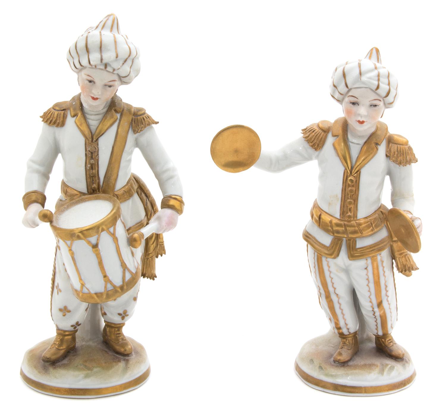 A Pair of Continental Porcelain Figures on Brackets — 19TH CENTURY