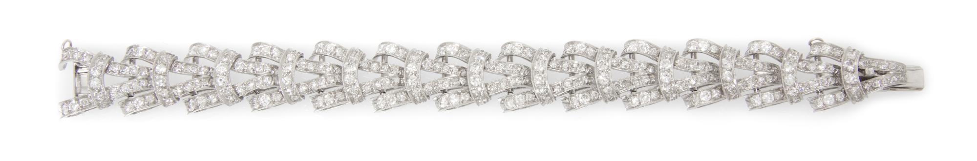 A Platinum and Diamond Bracelet, 28.60 dwts.