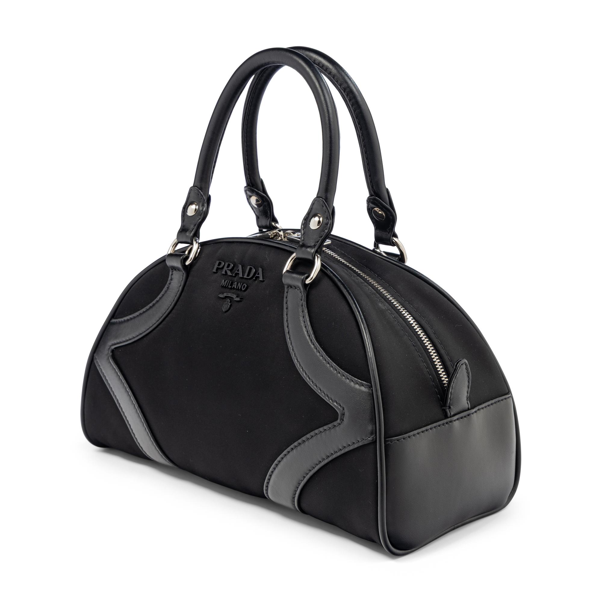 PRADA, SMALL NYLON BOWLING BAG
