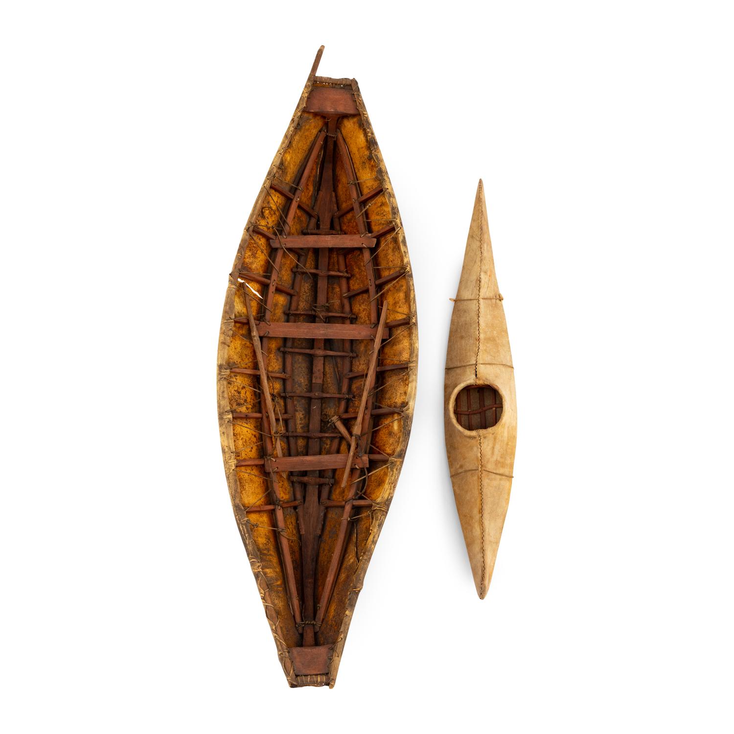 Yup'ik Model Kayak and Greenlandic Umiak