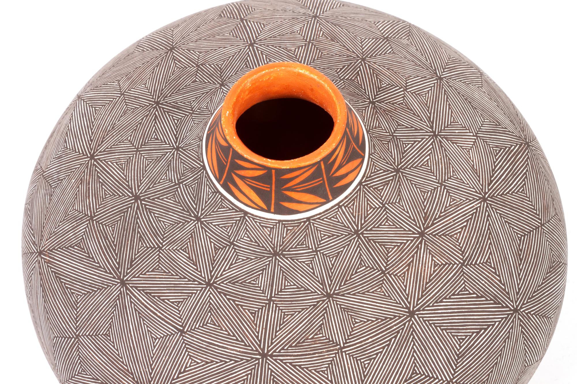 Fine Line Pottery Jar