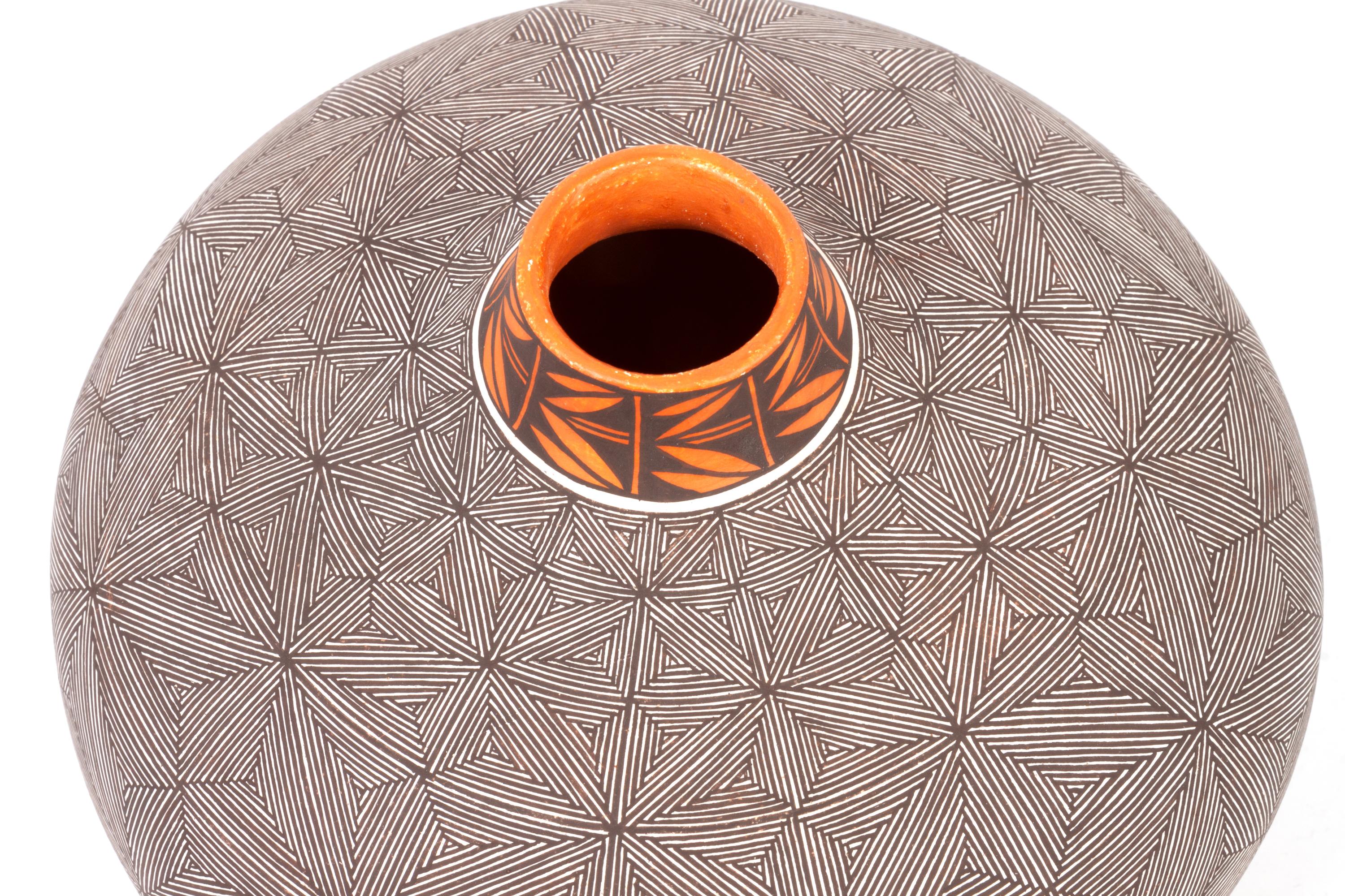 Fine Line Pottery Jar