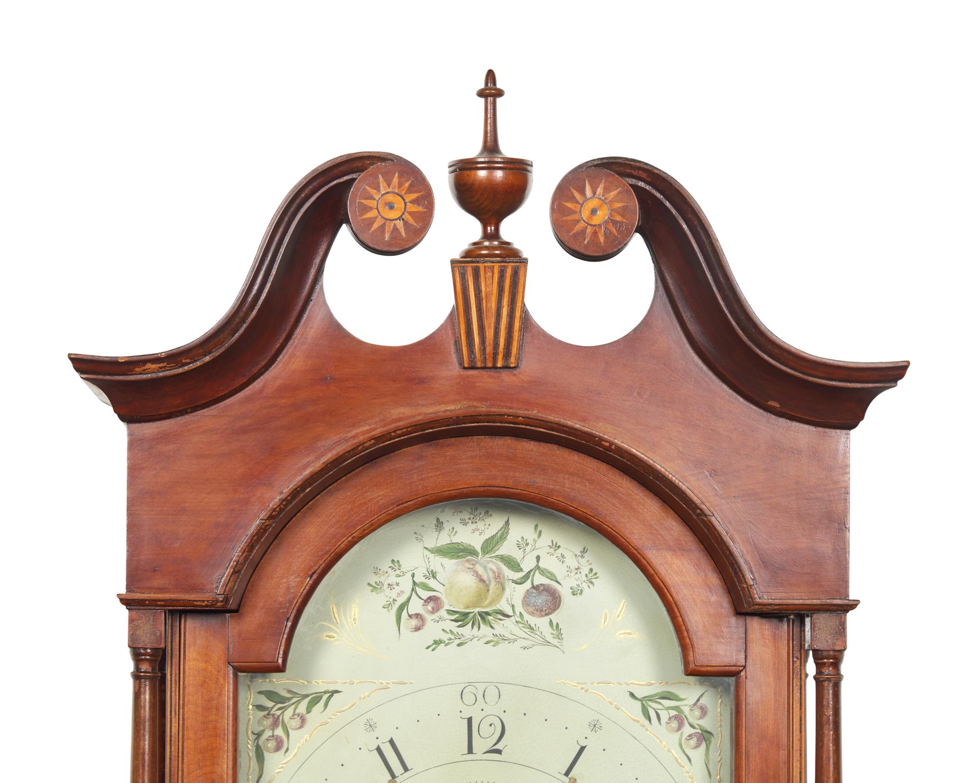 A Federal Inlaid Cherry Tall Case Clock