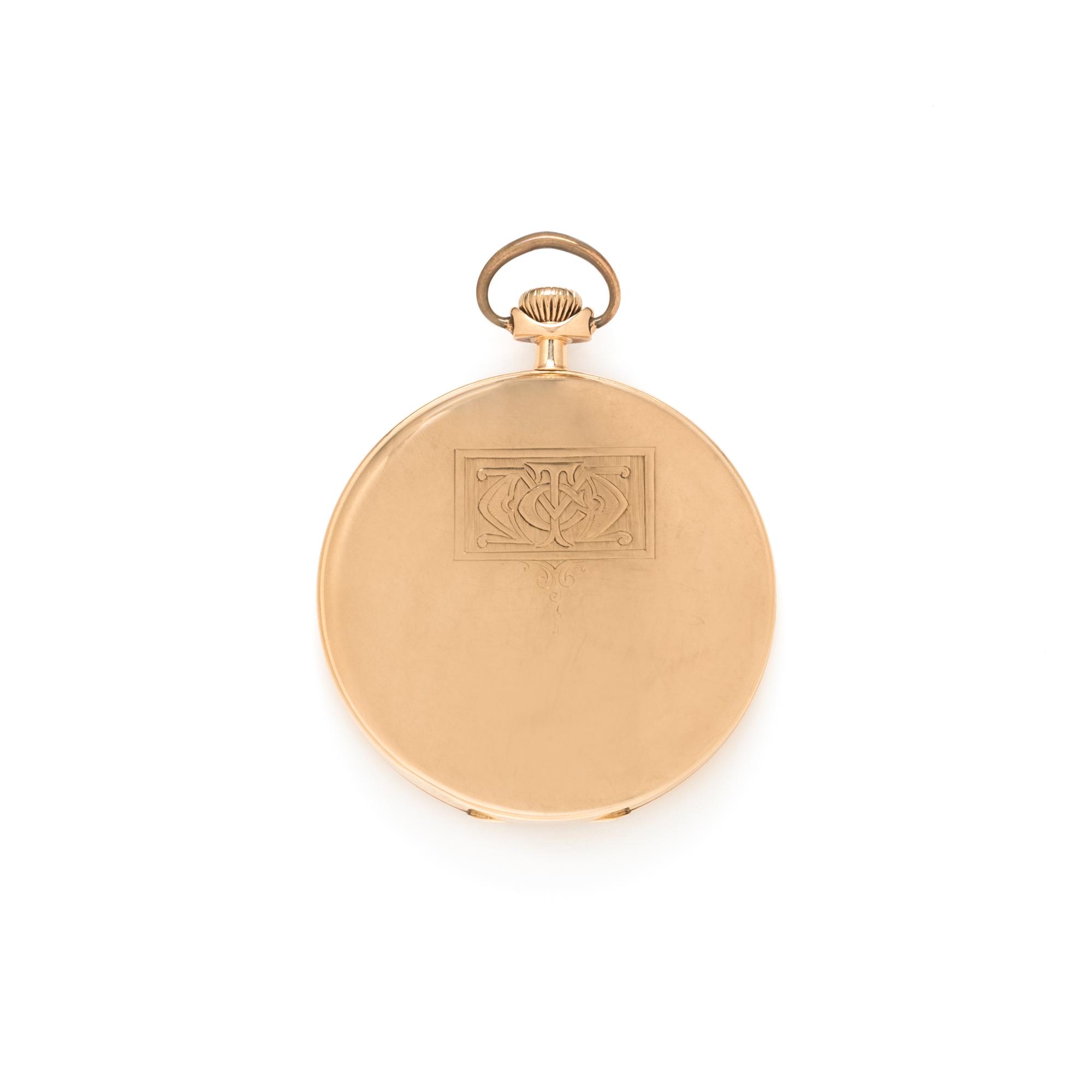 E. HOWARD WATCH CO., 14K YELLOW GOLD OPEN FACE POCKET WATCH