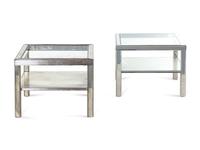 Two Contempoary Mirrored Low Tables