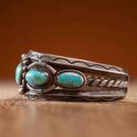 Navajo Silver and Turquoise Cuff Bracelet