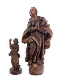Two Continental Carved Ecclesiastical Figures
