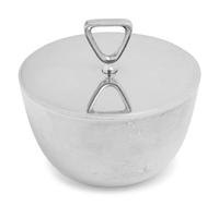 A Georg Jensen Silver Cream and Sugar Set and an American Silver Center Bowl