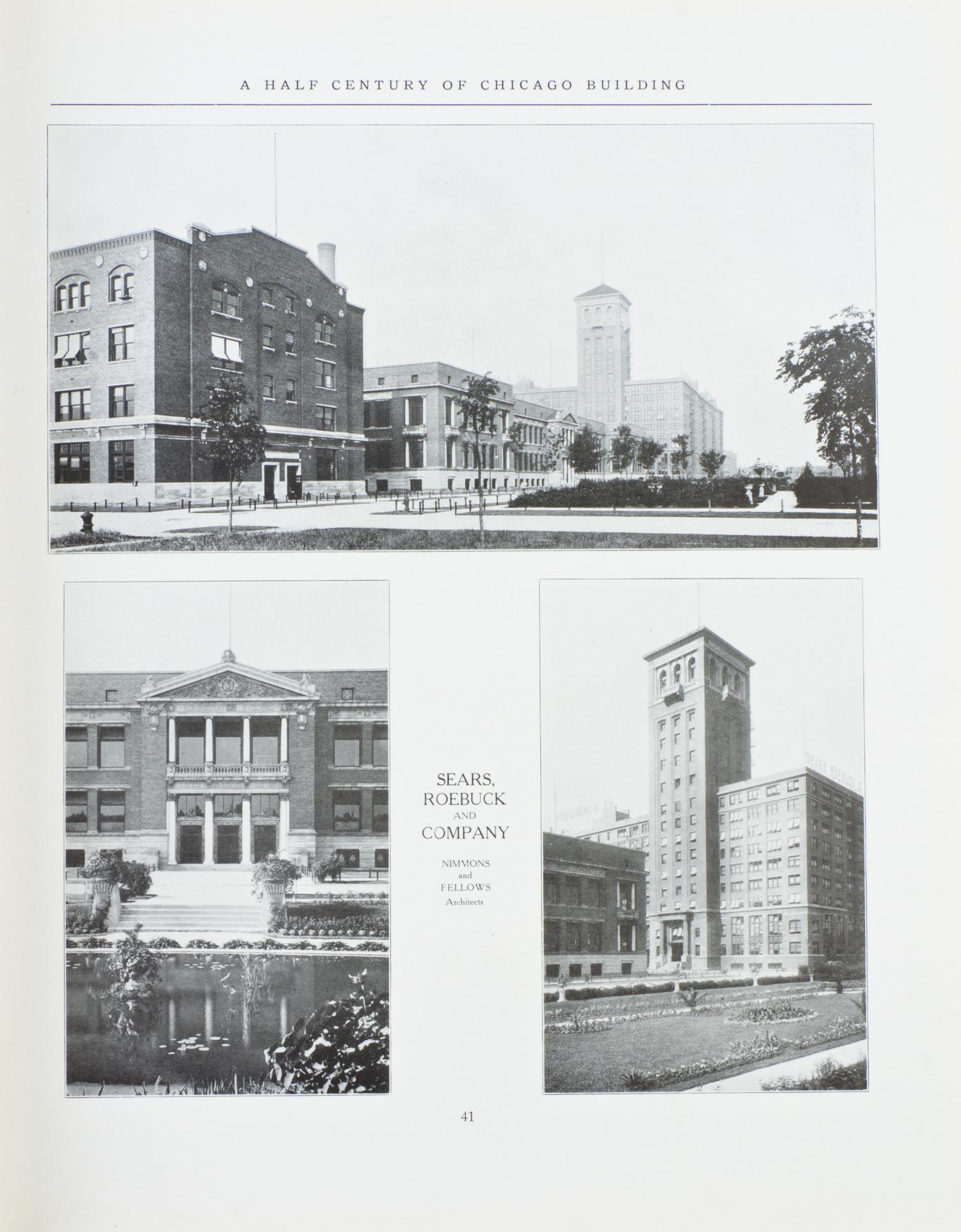 (CHICAGO) JONES, JOHN H., ed. A Half Century of Chicago Building. Chicago, 1910.